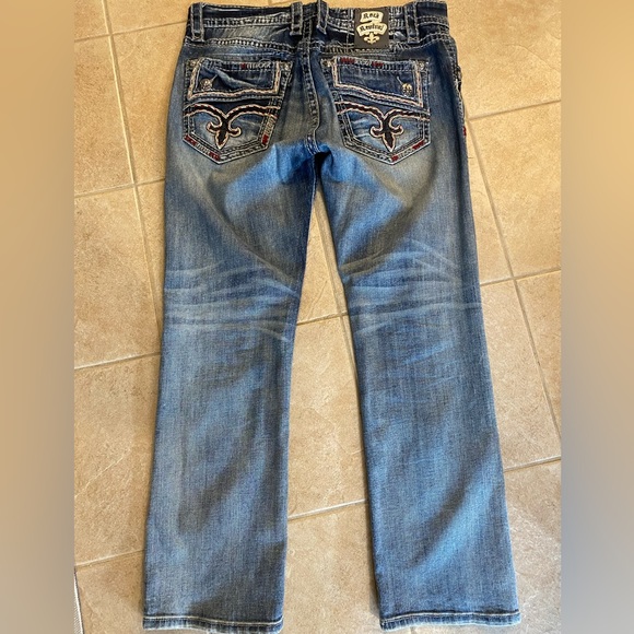Men’s rock revival jeans size 34x30 destin straight